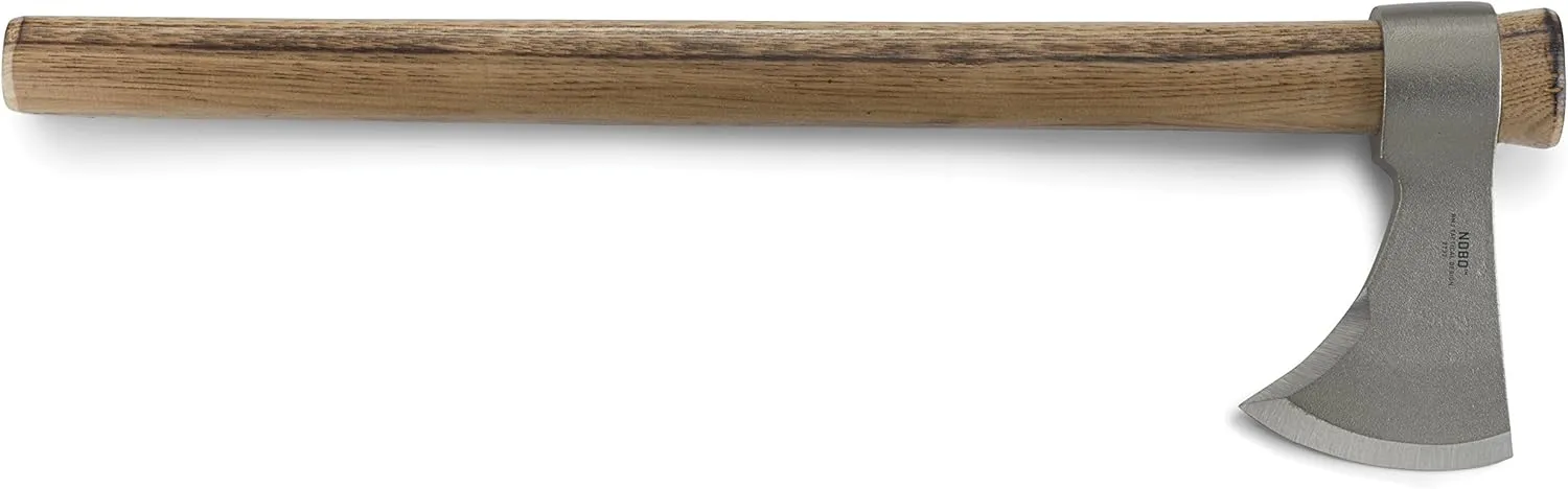 CRKT Woods Nobo Tomahawk Axe: RMJ T-Hawk Lightweight Outdoor Camping Axe, Forged Carbon Steel Blade and Hickory Wooden Handle 2732