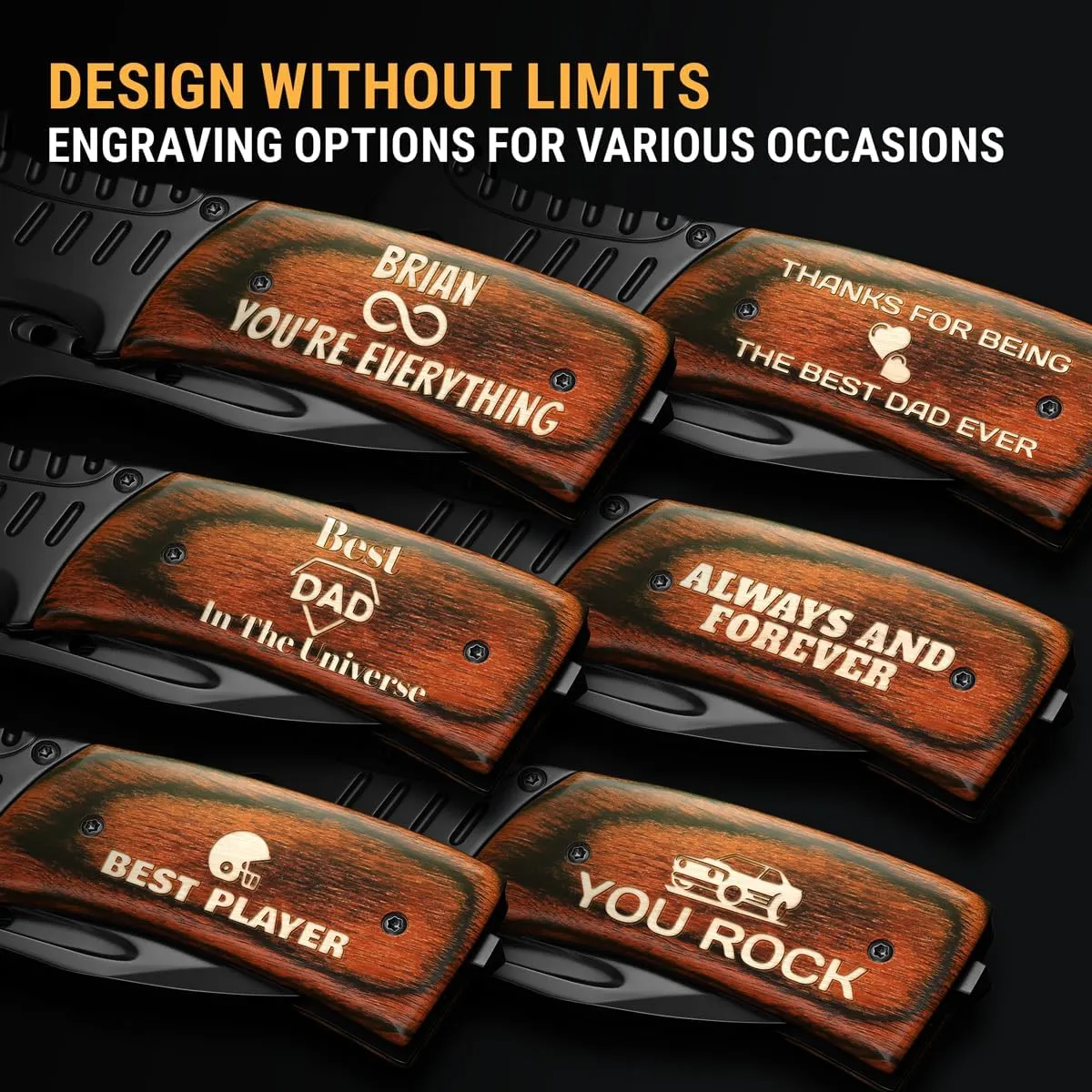 Custom Knife for Men and Women - Personalized Idea Gifts - Engraved Gifts for Dad Husband Boyfriend Wife Girlfriend - Customized Pocket Knives for Birthday - Best Unique Present 0207 PS
