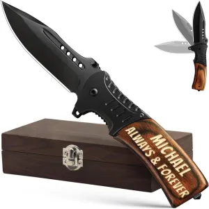 Custom Knife for Men and Women - Personalized Idea Gifts - Engraved Gifts for Dad Husband Boyfriend Wife Girlfriend - Customized Pocket Knives for Birthday - Best Unique Present 0207 PS