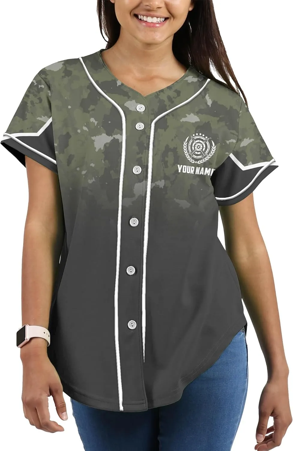 Custom Made Axe Throwing Button Down Baseball Jerseys with 3D Axe Graphic Sports T-Shirt