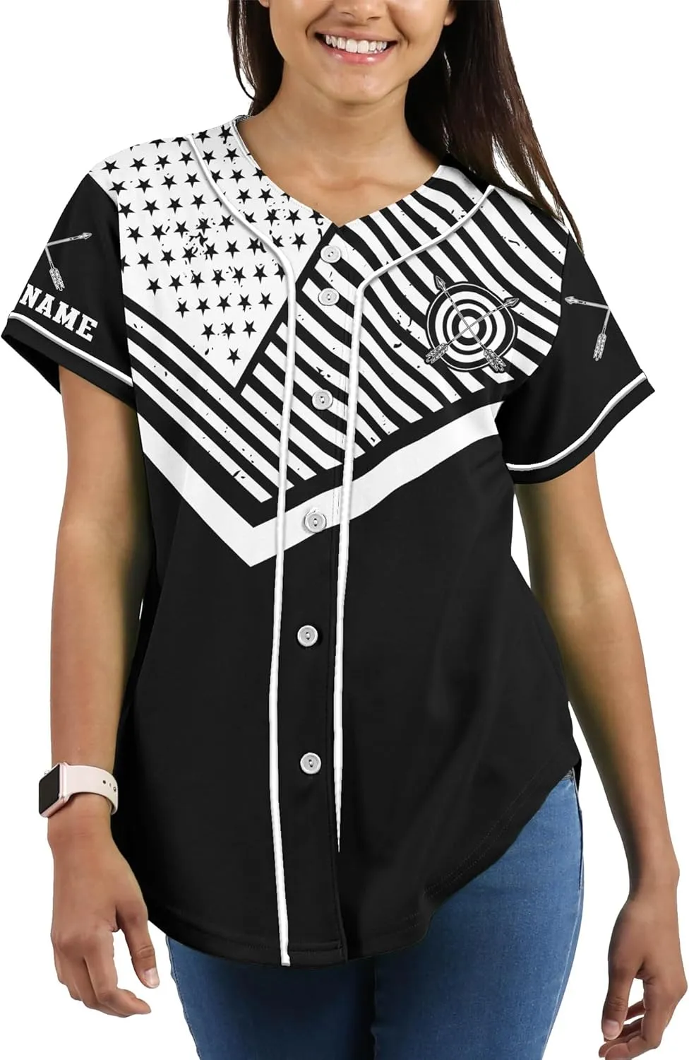 Custom Made Axe Throwing Button Down Baseball Jerseys with 3D Axe Graphic Sports T-Shirt