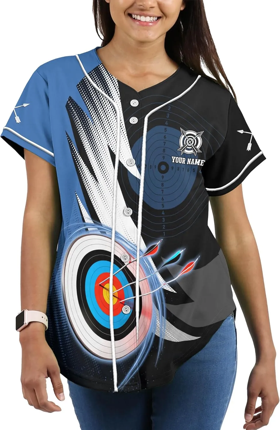 Custom Made Axe Throwing Button Down Baseball Jerseys with 3D Axe Graphic Sports T-Shirt