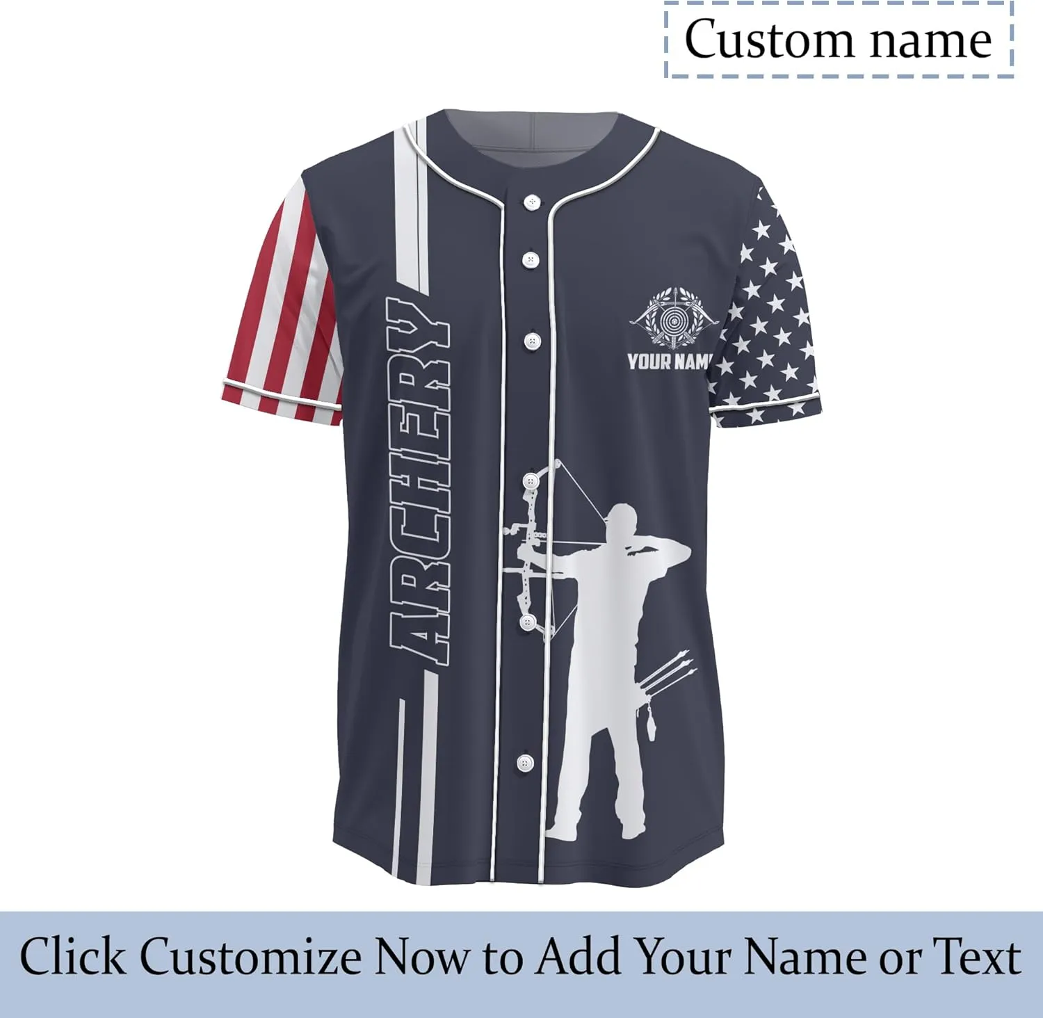 Custom Made Axe Throwing Button Down Baseball Jerseys with 3D Axe Graphic Sports T-Shirt