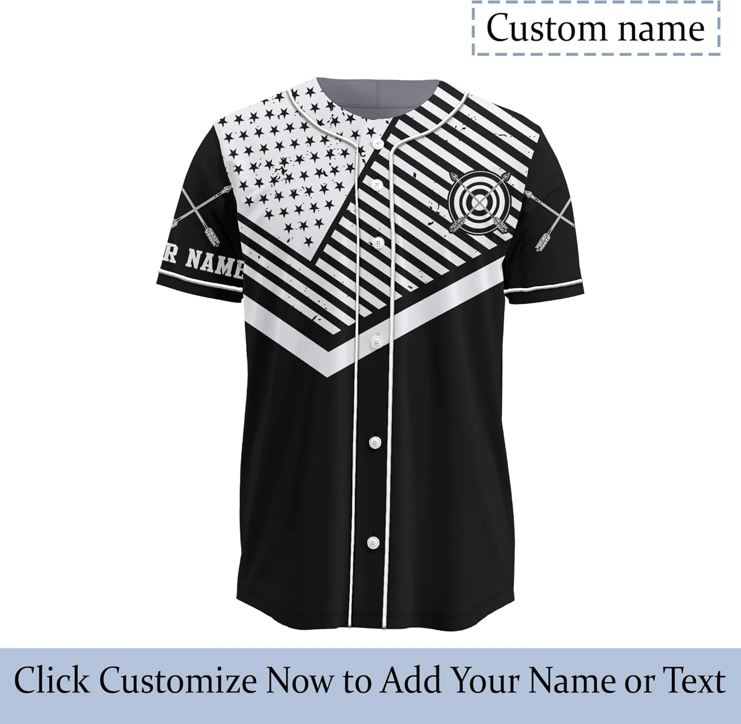 Custom Made Axe Throwing Button Down Baseball Jerseys with 3D Axe Graphic Sports T-Shirt