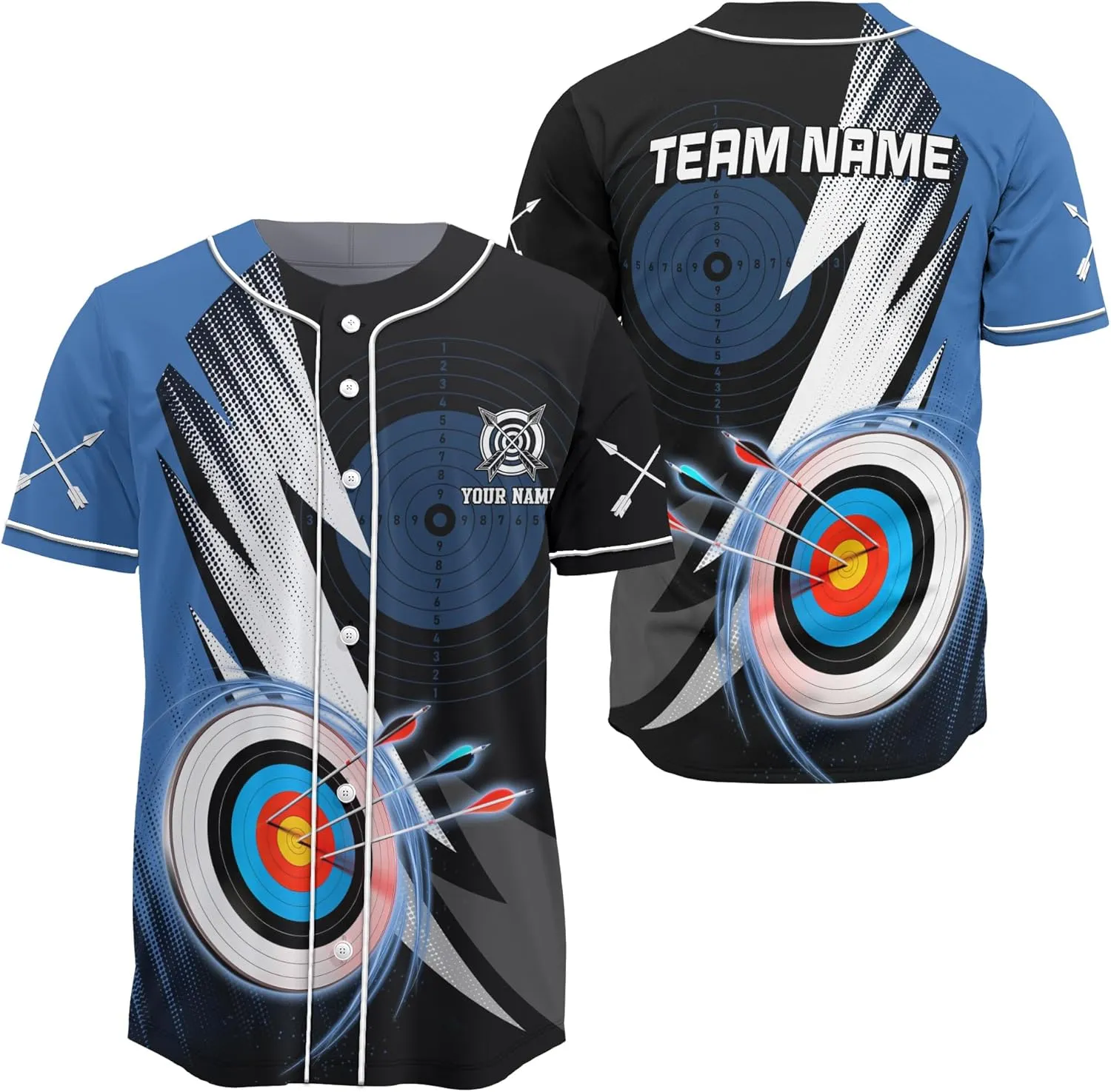 Custom Made Axe Throwing Button Down Baseball Jerseys with 3D Axe Graphic Sports T-Shirt