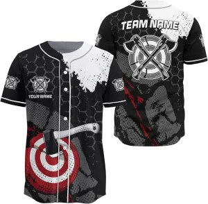 Custom Made Axe Throwing Button Down Baseball Jerseys with 3D Axe Graphic Sports T-Shirt