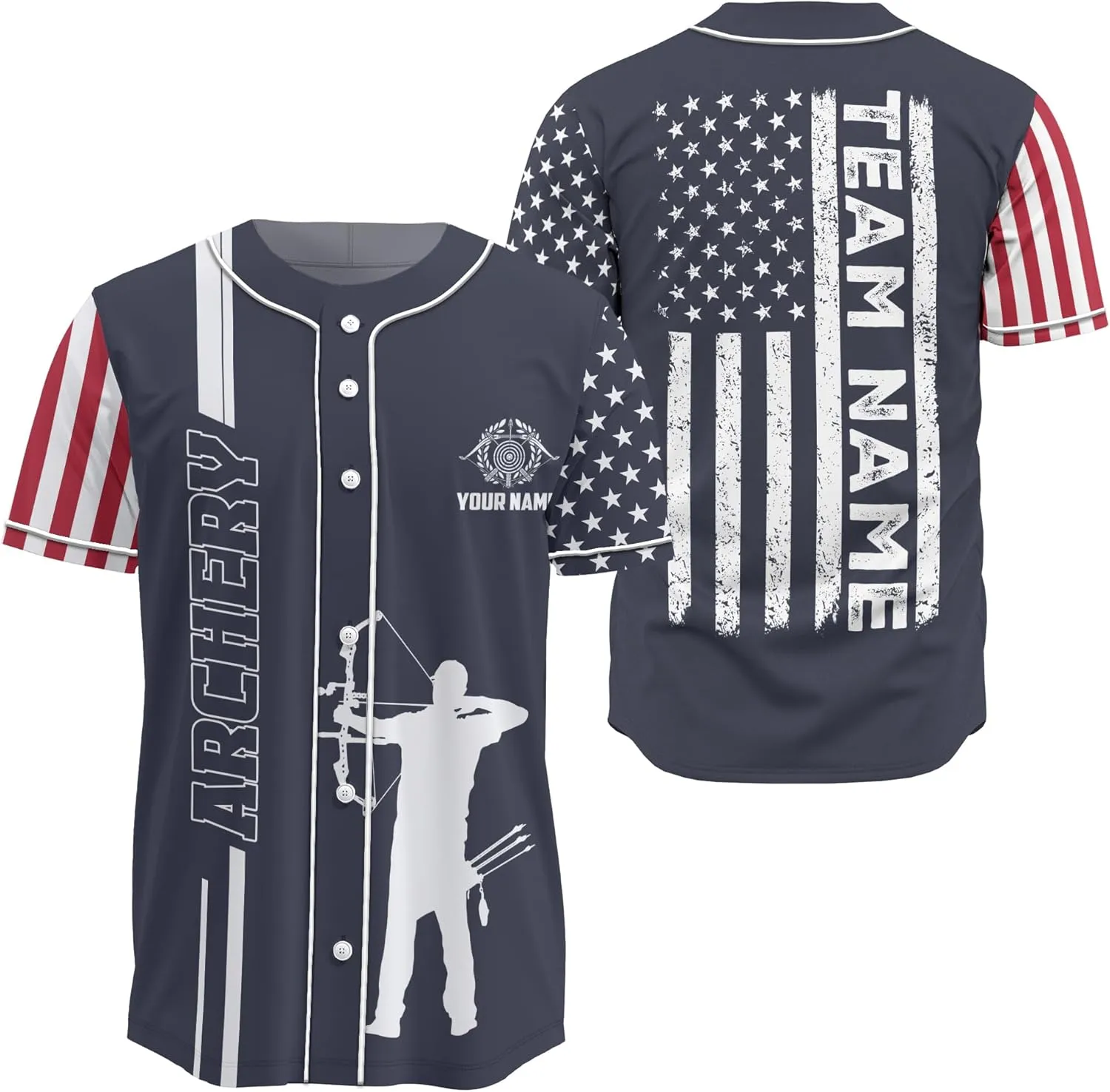 Custom Made Axe Throwing Button Down Baseball Jerseys with 3D Axe Graphic Sports T-Shirt