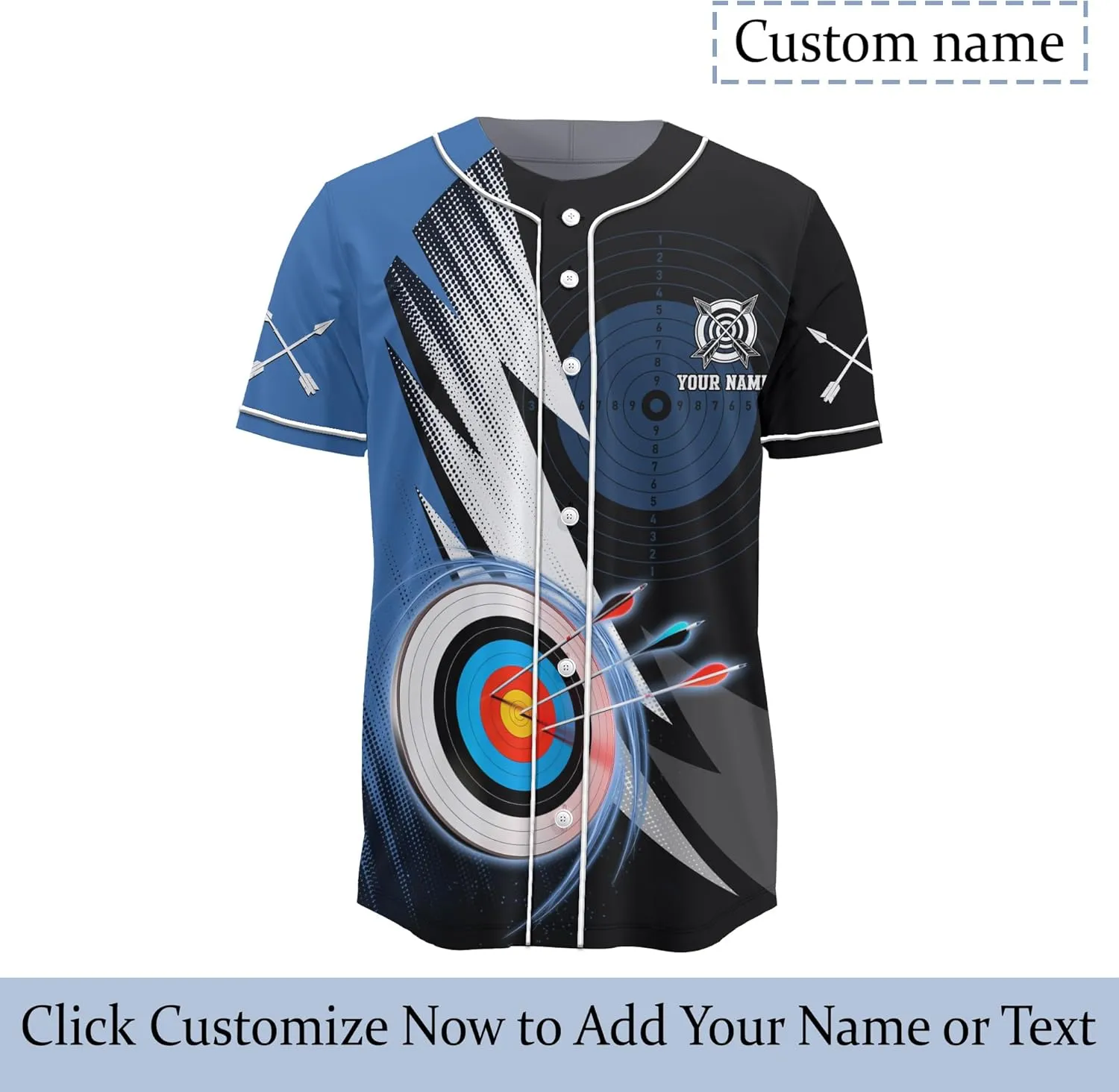 Custom Made Axe Throwing Button Down Baseball Jerseys with 3D Axe Graphic Sports T-Shirt