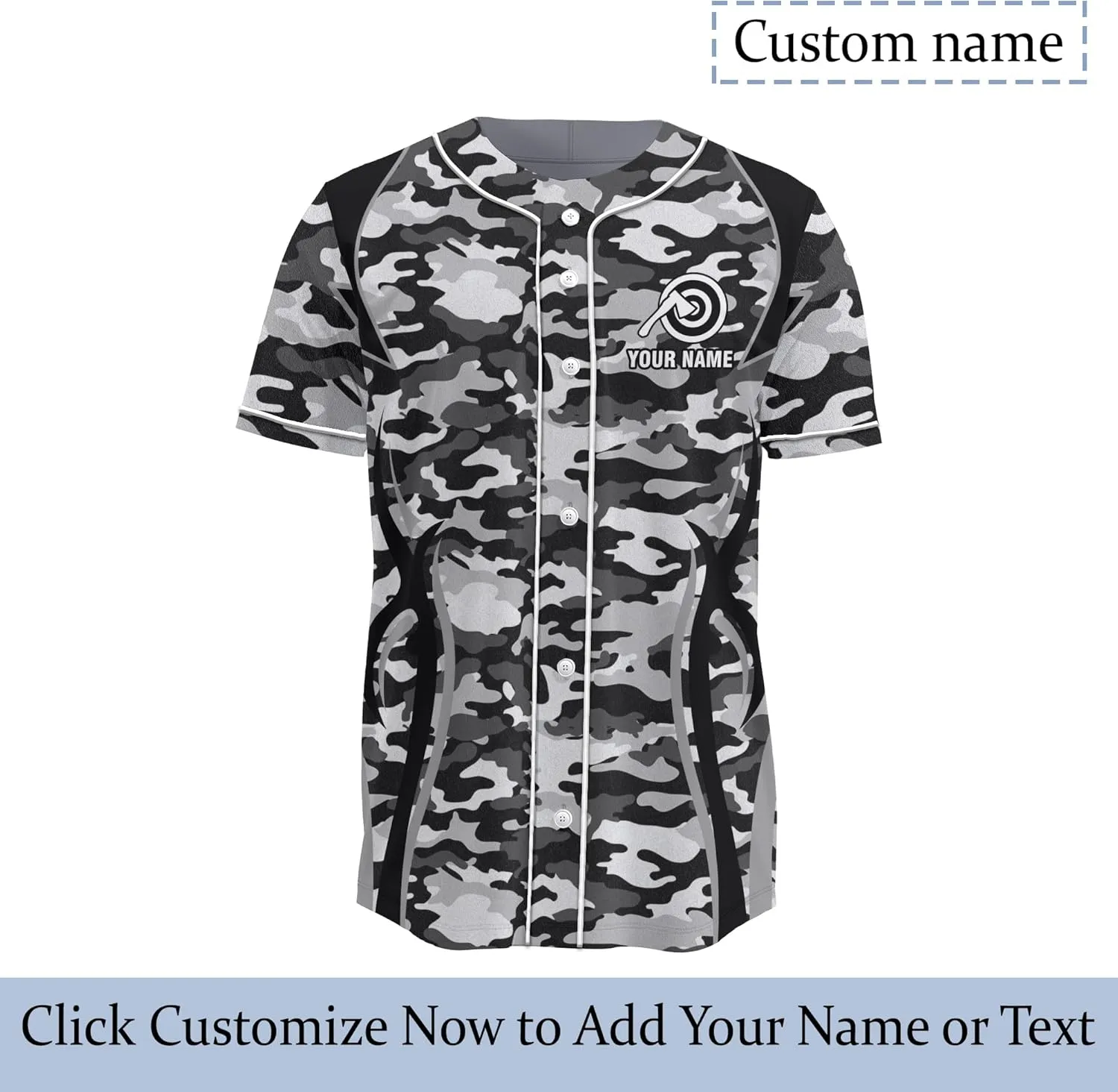 Customized Axe Throwing Button Baseball Jersey with 3D Axe and Polynesian Pattern Graphic On It Sports Tee Shirt