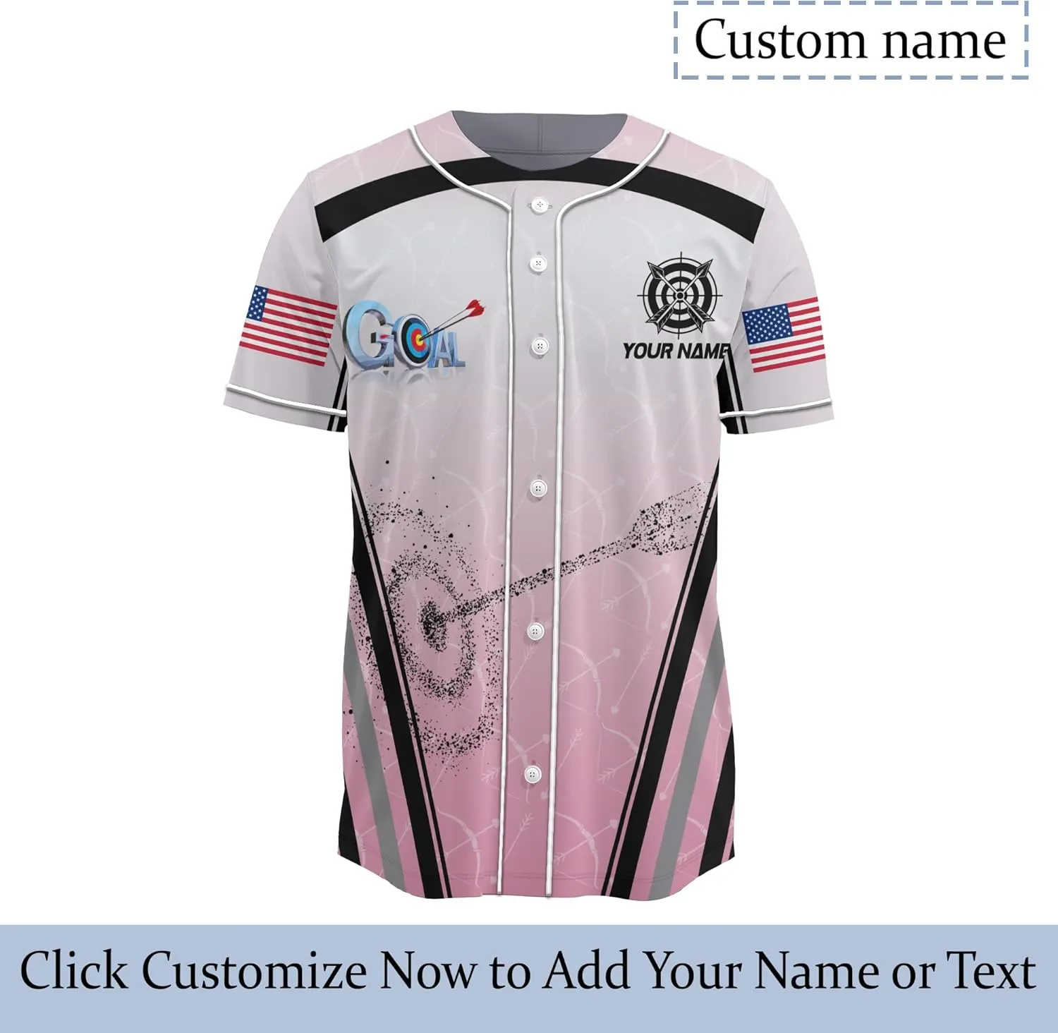 Customized Axe Throwing Button Baseball Jersey with 3D Axe and Polynesian Pattern Graphic On It Sports Tee Shirt