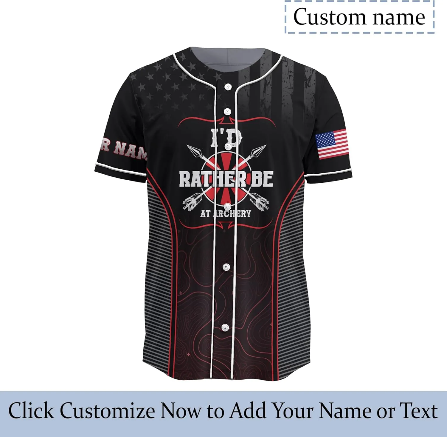 Customized Axe Throwing Button Baseball Jersey with 3D Axe and Polynesian Pattern Graphic On It Sports Tee Shirt