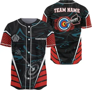 Customized Axe Throwing Button Baseball Jersey with 3D Axe and Polynesian Pattern Graphic On It Sports Tee Shirt