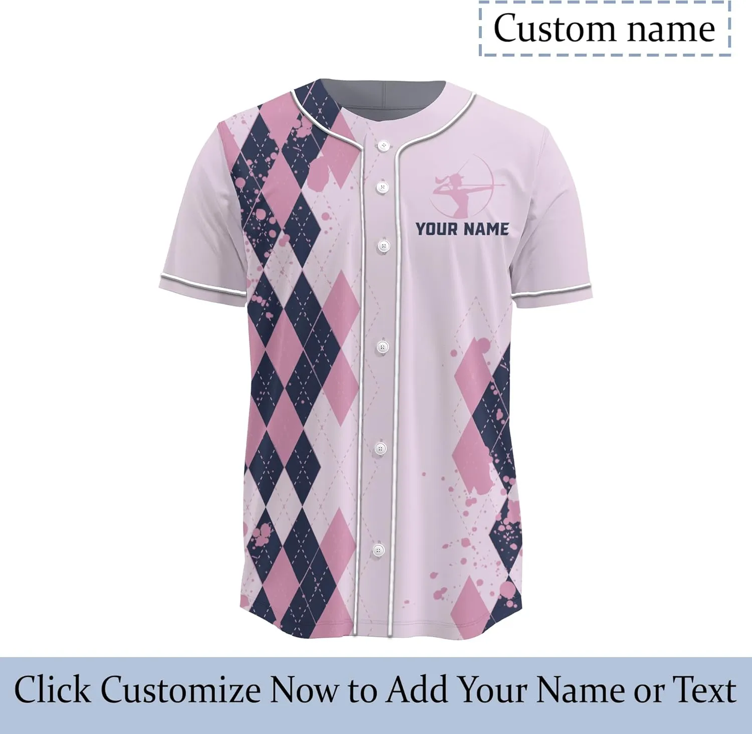 Customized Axe Throwing Button Baseball Jersey with 3D Axe and Polynesian Pattern Graphic On It Sports Tee Shirt