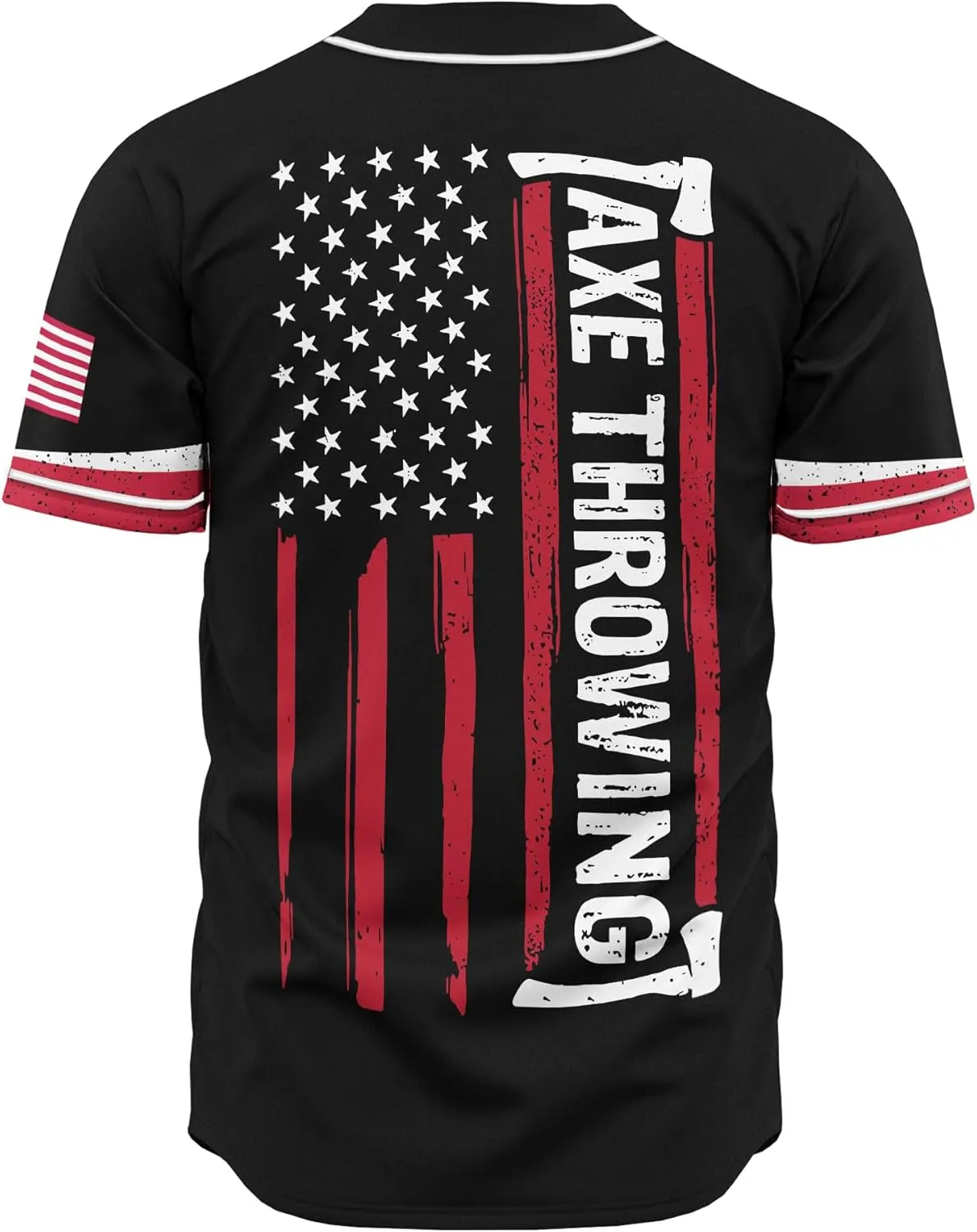 Customized Axe Throwing Themed Long Baseball Jersey with 3D Maori Tribal Pattern Graphic Sports Tee Shirt