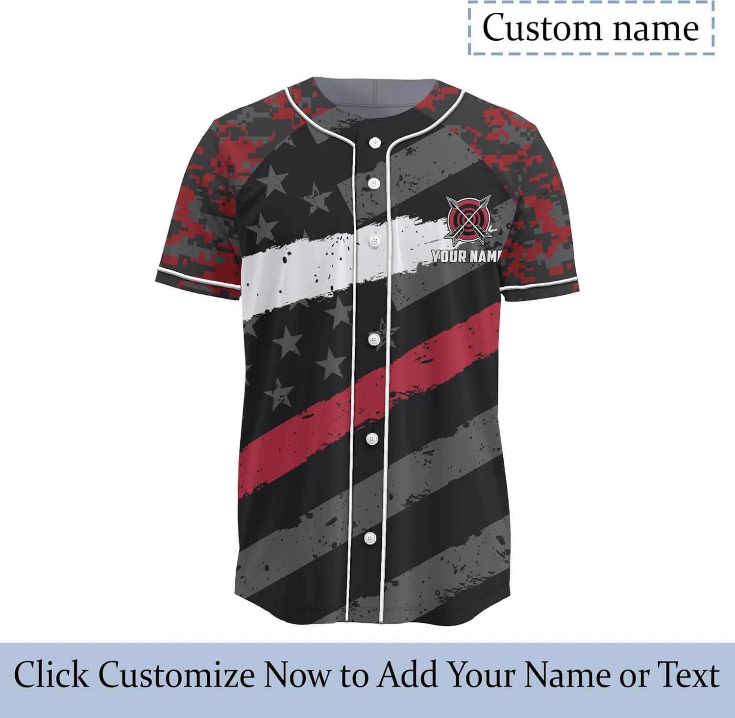 Customized Axe Throwing Themed Long Baseball Jersey with 3D Maori Tribal Pattern Graphic Sports Tee Shirt