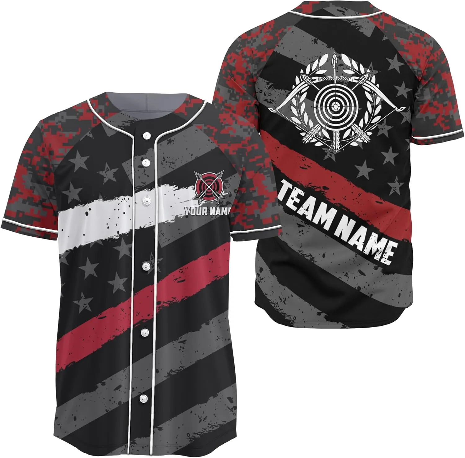 Customized Axe Throwing Themed Long Baseball Jersey with 3D Maori Tribal Pattern Graphic Sports Tee Shirt