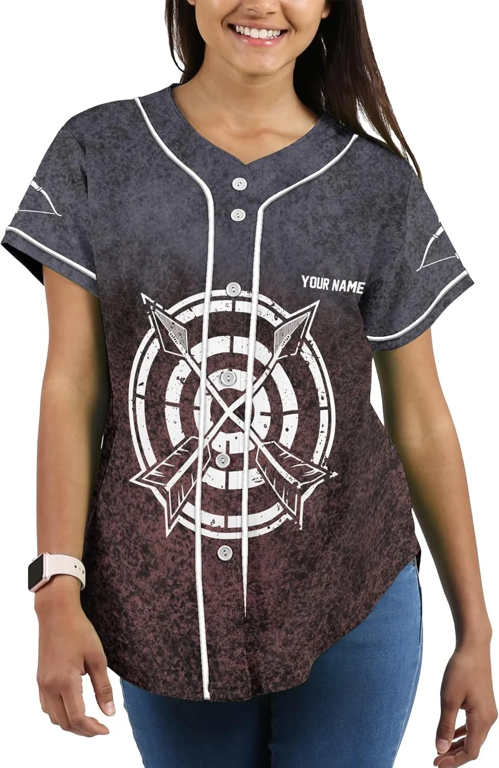 Customized Axe Throwing Themed Long Baseball Jersey with 3D Maori Tribal Pattern Graphic Sports Tee Shirt