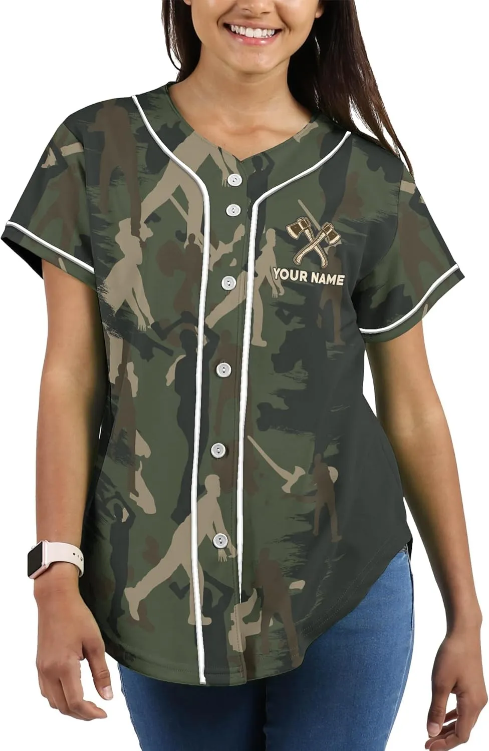Customized Axe Throwing Themed Long Baseball Jersey with 3D Maori Tribal Pattern Graphic Sports Tee Shirt