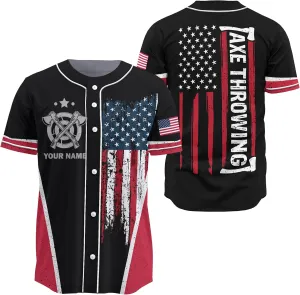 Customized Axe Throwing Themed Long Baseball Jersey with 3D Maori Tribal Pattern Graphic Sports Tee Shirt