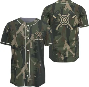 Customized Axe Throwing Themed Long Baseball Jersey with 3D Maori Tribal Pattern Graphic Sports Tee Shirt