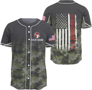 Customized Axe Throwing Themed Long Baseball Jersey with 3D Maori Tribal Pattern Graphic Sports Tee Shirt