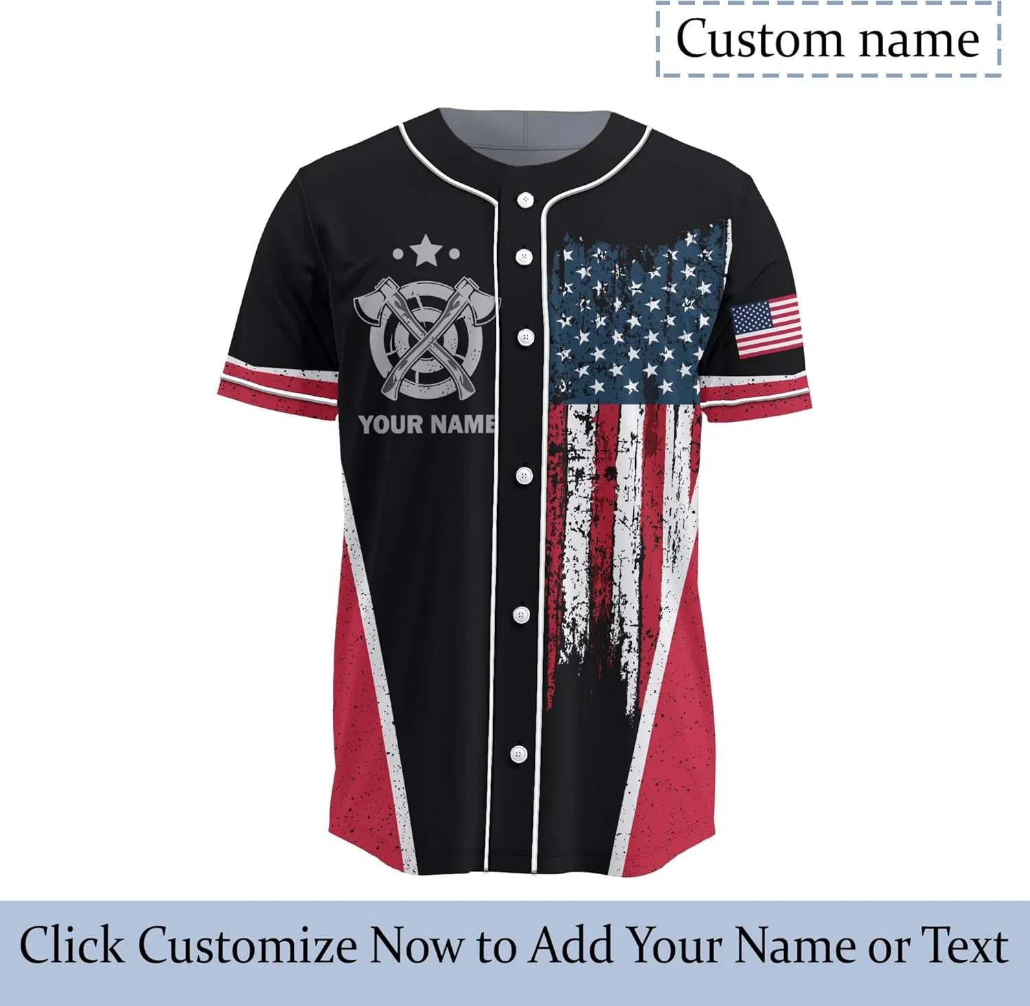 Customized Axe Throwing Themed Long Baseball Jersey with 3D Maori Tribal Pattern Graphic Sports Tee Shirt