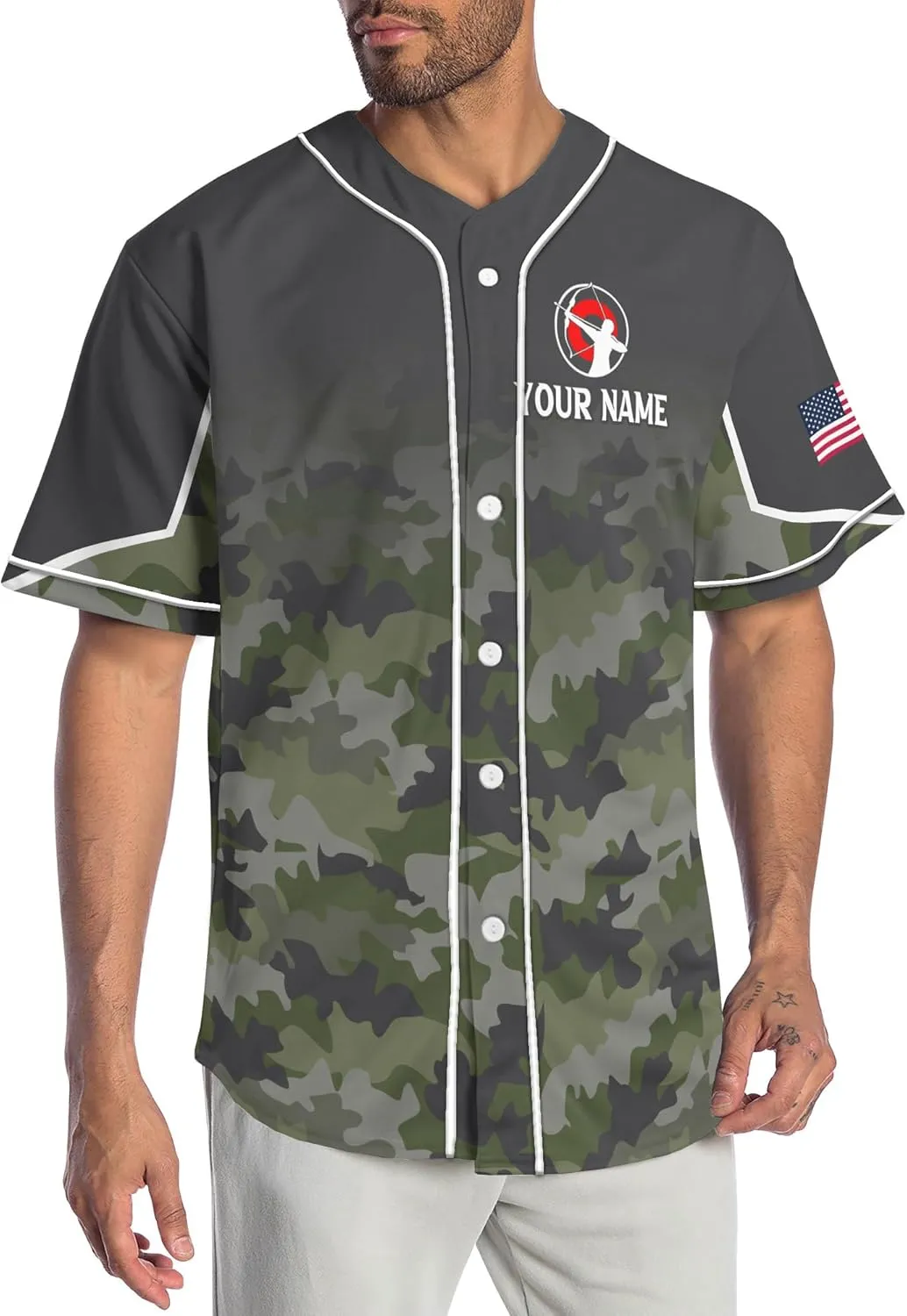 Customized Axe Throwing Themed Long Baseball Jersey with 3D Maori Tribal Pattern Graphic Sports Tee Shirt