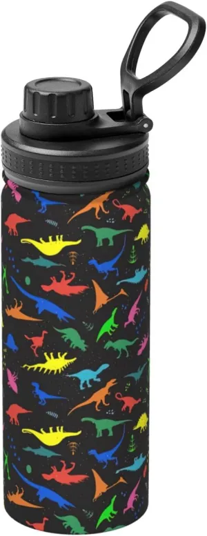 Cute dinosa Sports Insulated Water Bottle - Premium 18 oz. Stainless Steel Hydration Bottle for Outdoor Enthusiasts