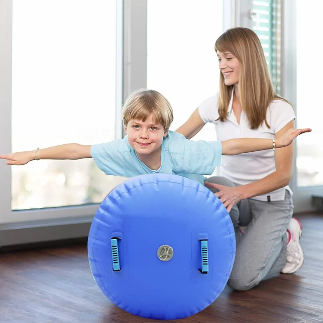 CZGBRO Air Roller Gymnastics Barrel Inflatable Tumbling Roller Air Mat Octagon Mat with Electric Pump for Backhandspring Training Cheerleading Home Use