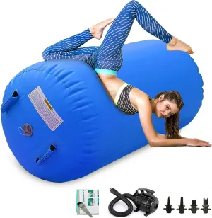 CZGBRO Air Roller Gymnastics Barrel Inflatable Tumbling Roller Air Mat Octagon Mat with Electric Pump for Backhandspring Training Cheerleading Home Use