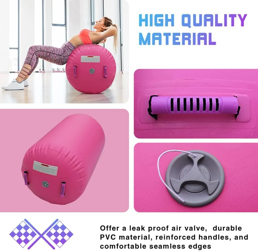 CZGBRO Air Roller Gymnastics Barrel Inflatable Tumbling Roller Air Mat Octagon Mat with Electric Pump for Backhandspring Training Cheerleading Home Use