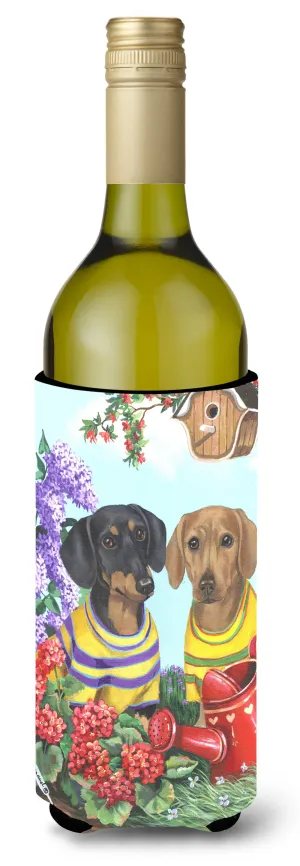 Dachshund Blooms Wine Bottle Hugger PPP3080LITERK