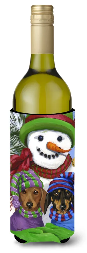 Dachshund Christmas Frosty and Company Wine Bottle Hugger PPP3081LITERK