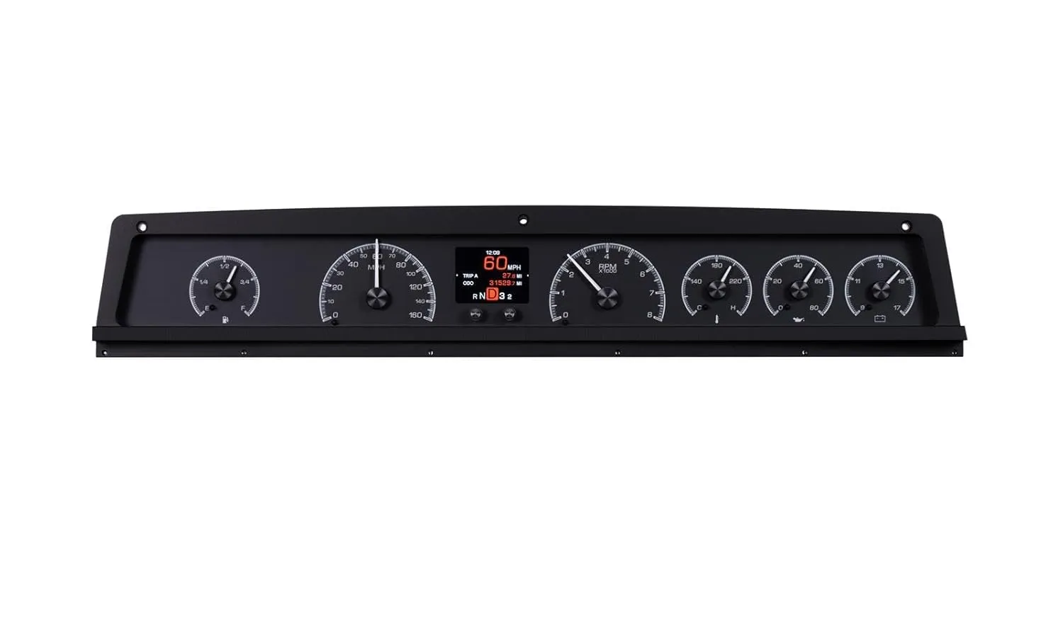 Dakota Digital 71-76 Chevy Caprice Impala Analog Customizable Gauges Kit Black Alloy Style HDX-71C-CAP-K