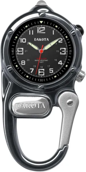 Dakota Mini Clip Microlight, Quality Pocket and Fob Watch, Premium Durability Outdoor Gifts for Men, Use for Fishing Hunting, and More, LED Flashlight, Clip on Watch
