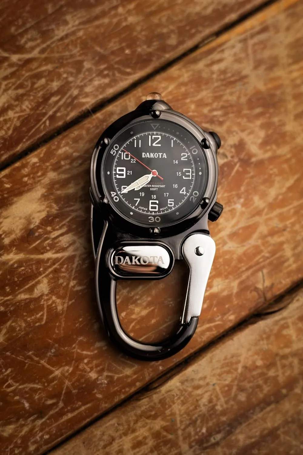 Dakota Mini Clip Microlight, Quality Pocket and Fob Watch, Premium Durability Outdoor Gifts for Men, Use for Fishing Hunting, and More, LED Flashlight, Clip on Watch