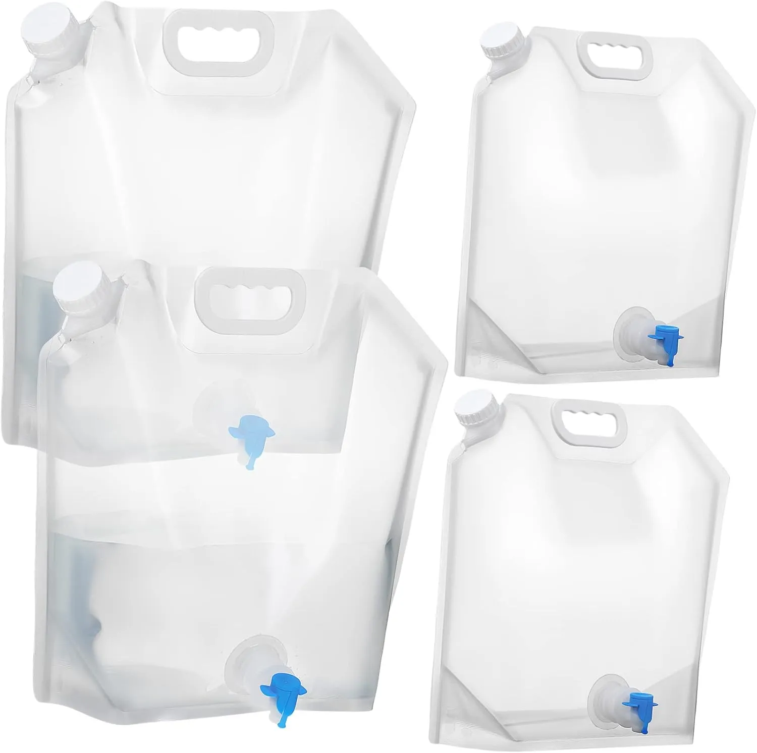 DECHOUS 4Pcs Water Containers Collapsible Water Jugs with Spout for Camping Outdoor Trips and Emergency Use Capacity Portable Design
