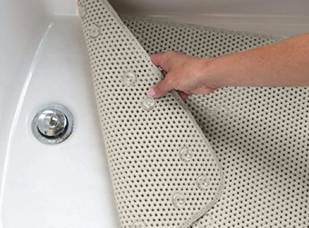 Deluxe Bathtub Mat Non Slip, Soft Foam Bath Mats for Bathroom Tub, Bathtub Mat with Drain Holes, Suction Cups- 36” X 17” - Grey