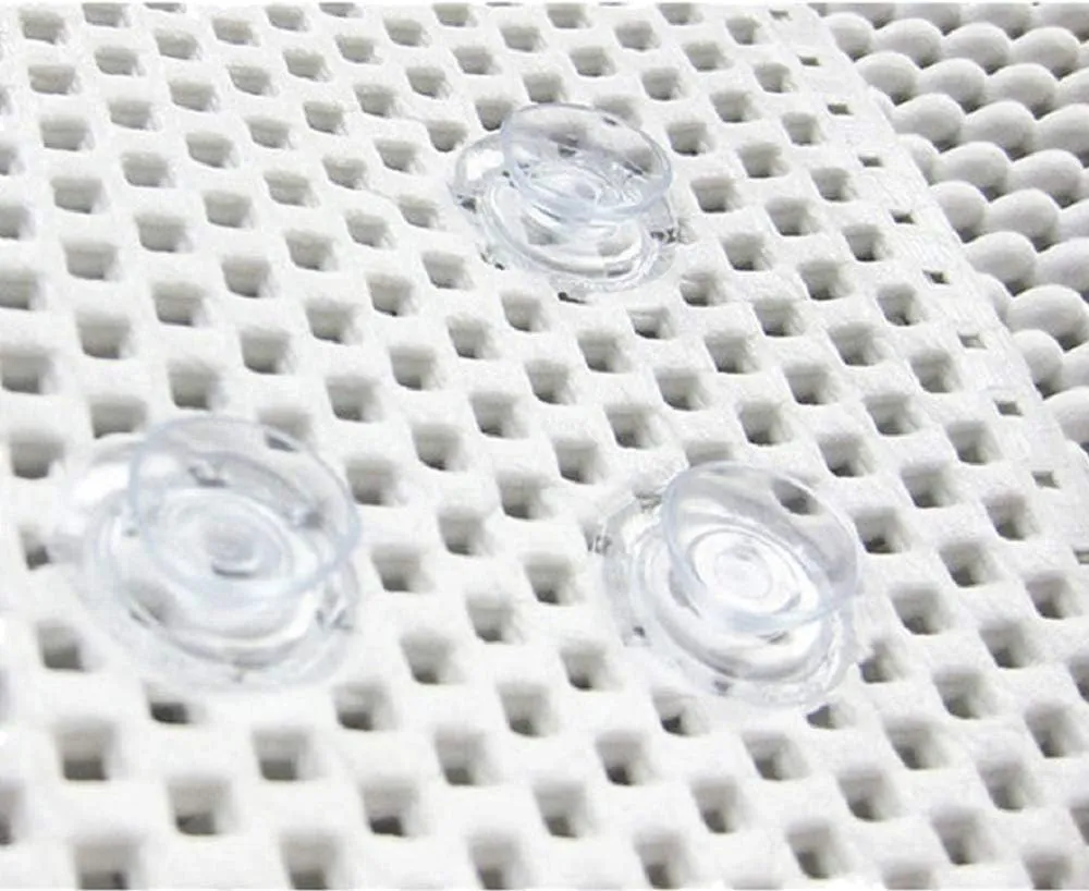 Deluxe Bathtub Mat Non Slip, Soft Foam Bath Mats for Bathroom Tub, Bathtub Mat with Drain Holes, Suction Cups- 36” X 17” - Grey