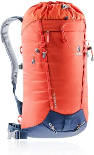 Deuter Guide Lite 24 - Lightweight, Robust, and Functional Alpine Backpack for Mountain Climbing, Ski Tours and Expeditions - Papaya/Navy