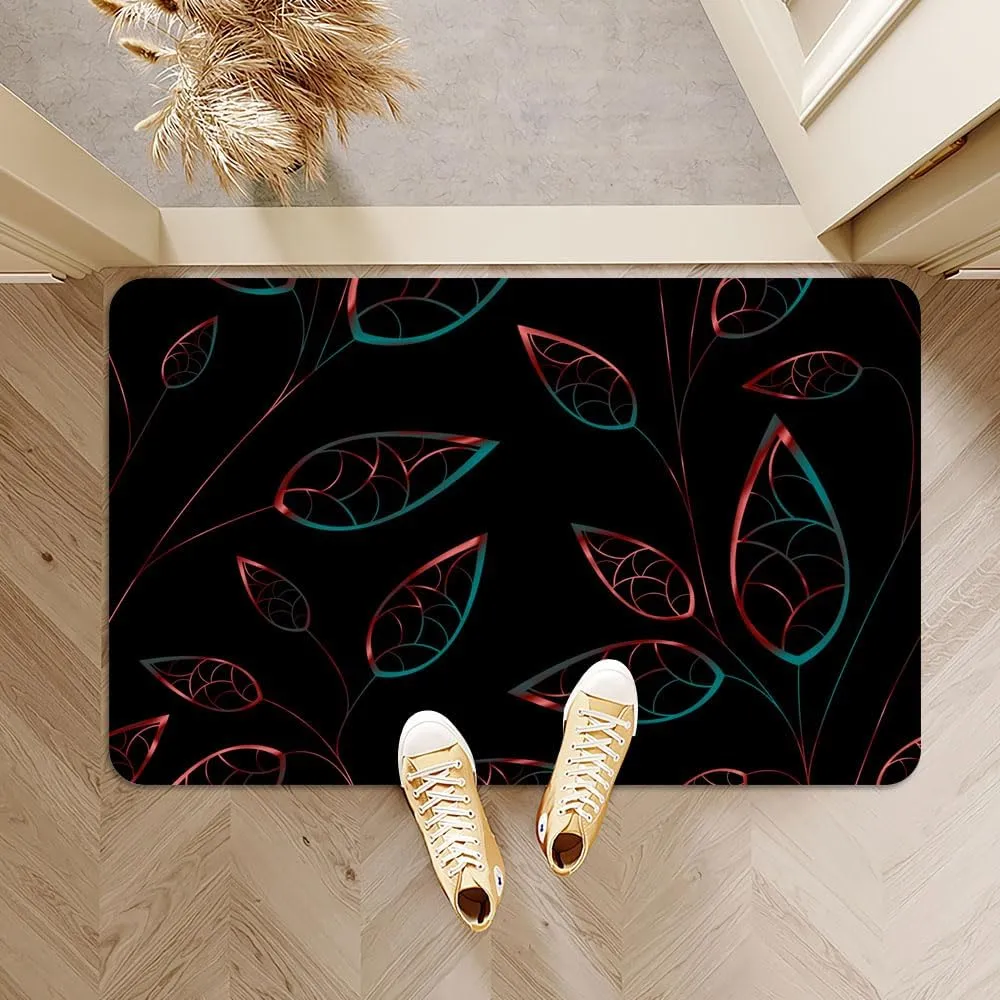 Diatomaceous Earth Bath Mat,Artistic Flower Soft Wrinkle Free Bathroom Floor Rugs Non-Slip Volume Super Absorbent Fast Drying for Bathroom Kitchen Door mat,Eco-Friendly Easy to Clean（40cmx60cm）