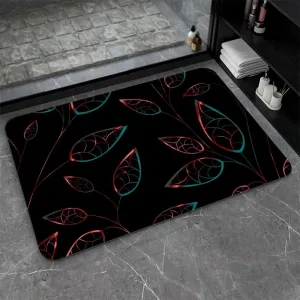 Diatomaceous Earth Bath Mat,Artistic Flower Soft Wrinkle Free Bathroom Floor Rugs Non-Slip Volume Super Absorbent Fast Drying for Bathroom Kitchen Door mat,Eco-Friendly Easy to Clean（40cmx60cm）