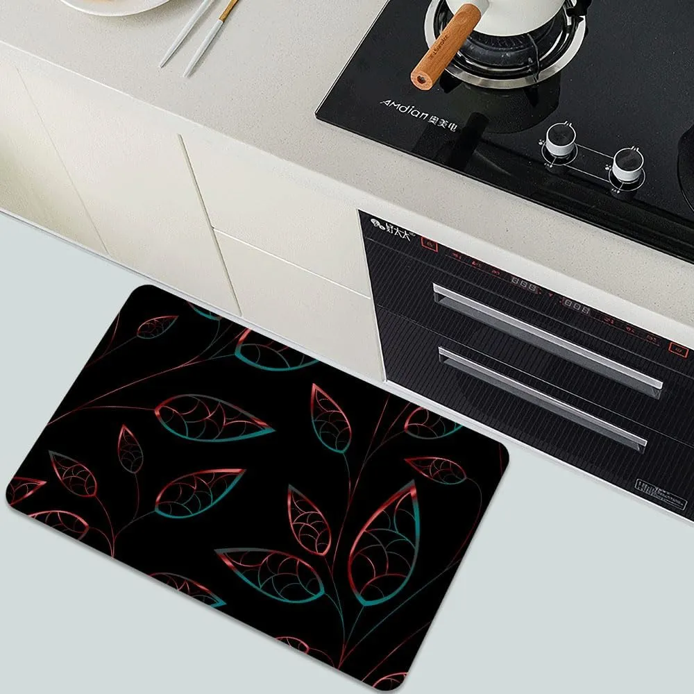 Diatomaceous Earth Bath Mat,Artistic Flower Soft Wrinkle Free Bathroom Floor Rugs Non-Slip Volume Super Absorbent Fast Drying for Bathroom Kitchen Door mat,Eco-Friendly Easy to Clean（40cmx60cm）