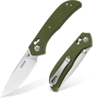 Dispatch Axis Lock Folding Pocket Knife with Clip, 3.58" 8Cr13MoV Steel Drop Point Blade and G10 Handle, Crossbar Lock Knives EDC Knife for Men Women Camping Hiking Survival Pocket Knife