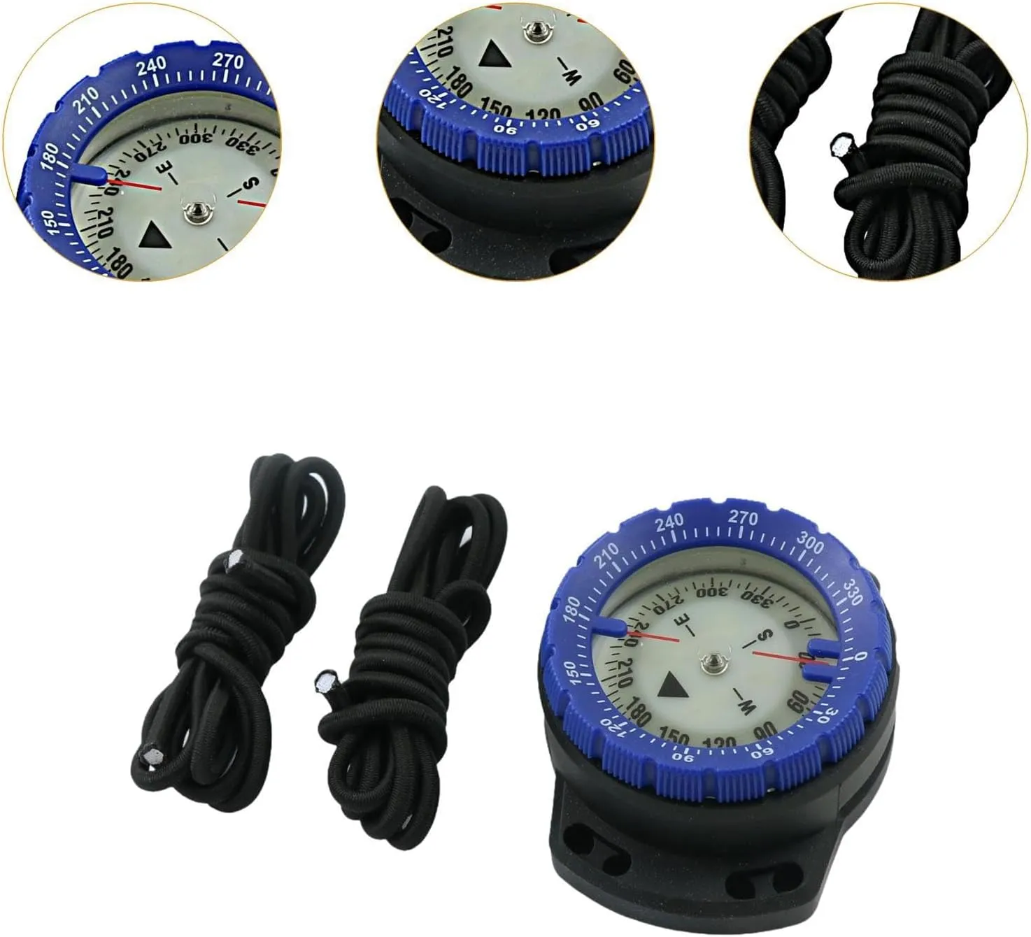 Dive Compass Wrist Compass with Elastic Ropes Luminous for Survival Emergency Underwater