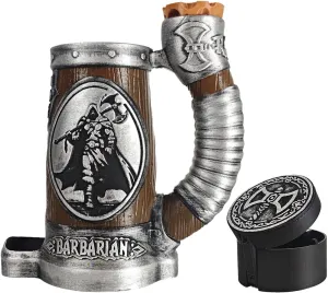 DND Mug Dice Tower Set, DND Dice Cup with Storage, 12/16 Oz Beverage Holder, DND Accessories for Players, Best Gift for RPG Game Lover (Barbarian)