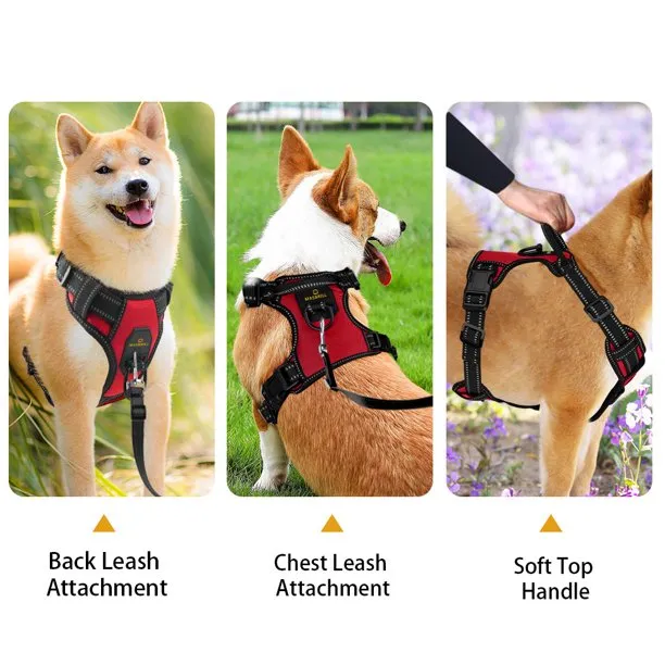 Dog Chest Harness Adjustable for Small Dog Red in Extra Large
