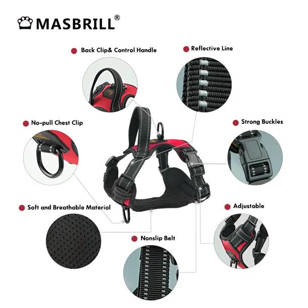 Dog Chest Harness Adjustable for Small Dog Red in Extra Large