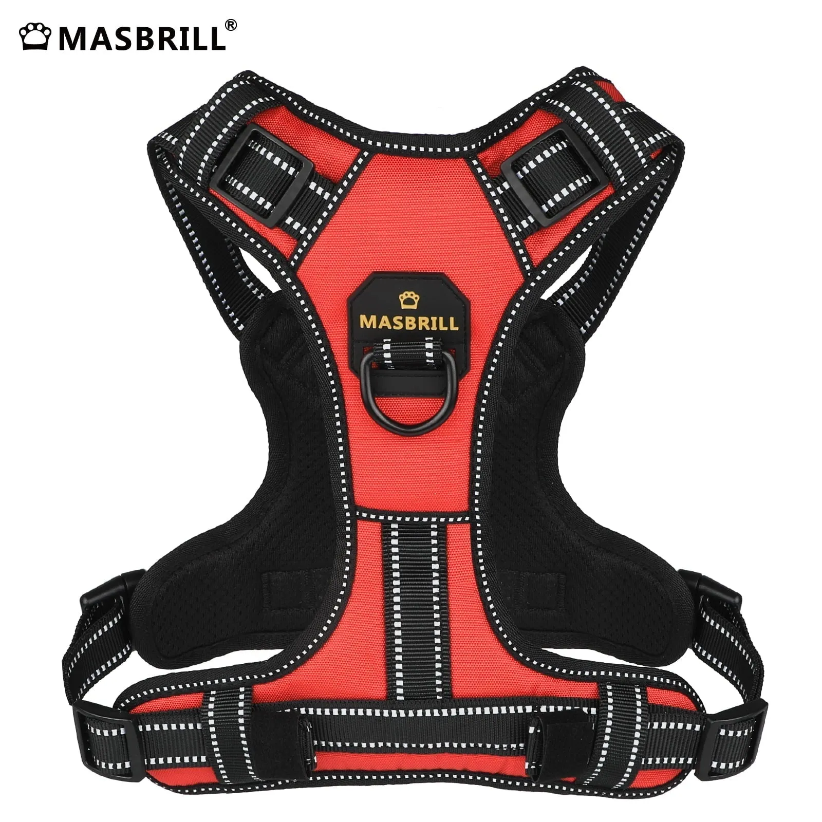 Dog Chest Harness Adjustable for Small Dog Red in Extra Large
