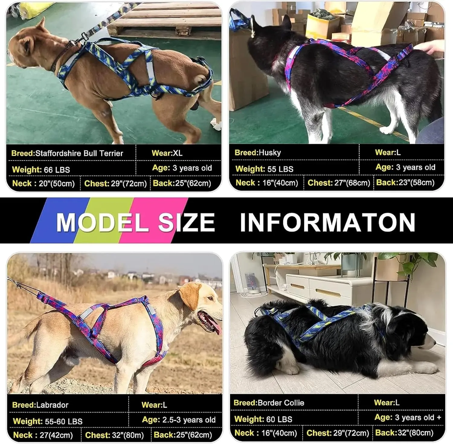 Dog Sledding Harness,Dog Weight Pulling Harness,Speed Training,Work Out, Sled Harness for Medium and Large Dogs(Blue,XL)